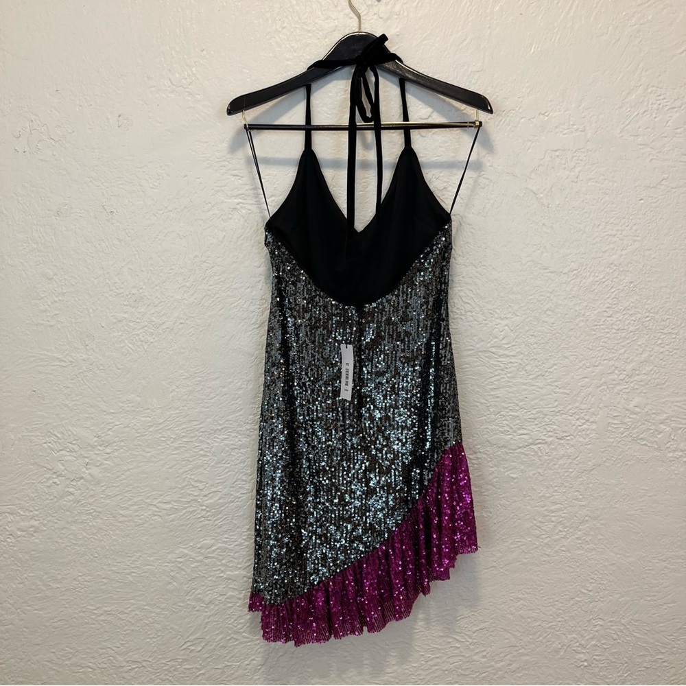 Sequin Dress Black Gray Pink Asymmetric Party Cocktail 4 — image 8 of 8